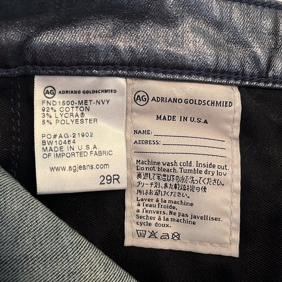 NWT AG Adriano Goldschmied The Silhouette Metallic Legging Jeans - Picture 11 of 13